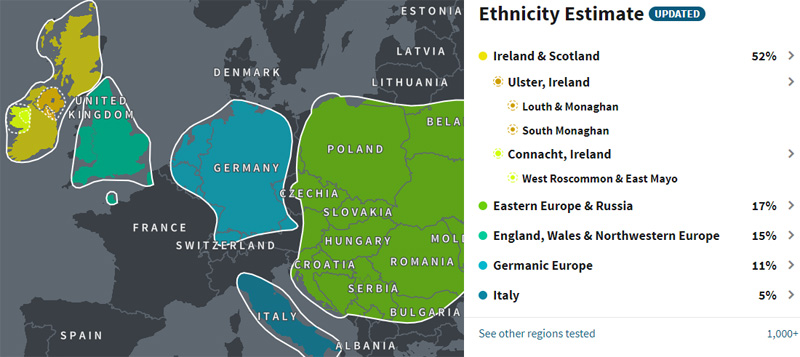 Ancestry DNA results